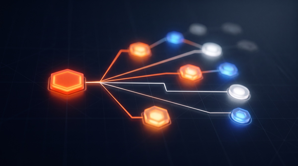 A GoHighLevel automation workflow connecting a trigger to follow-up actions