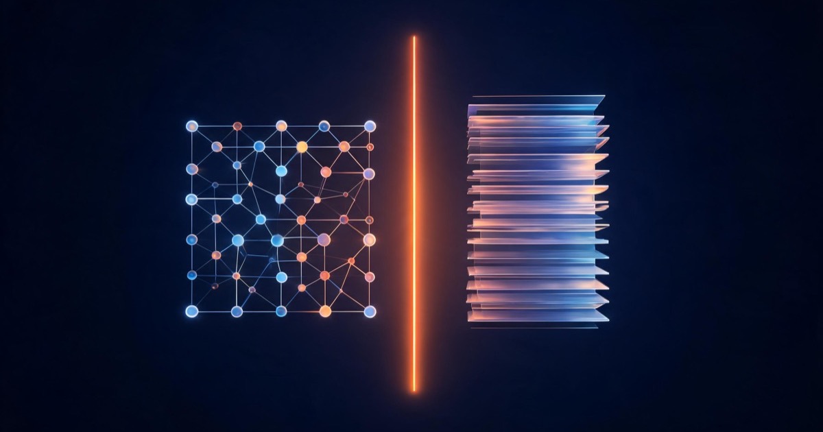 Two glowing software platform panels facing off across an orange divide on a dark navy background, representing GoHighLevel versus Salesforce