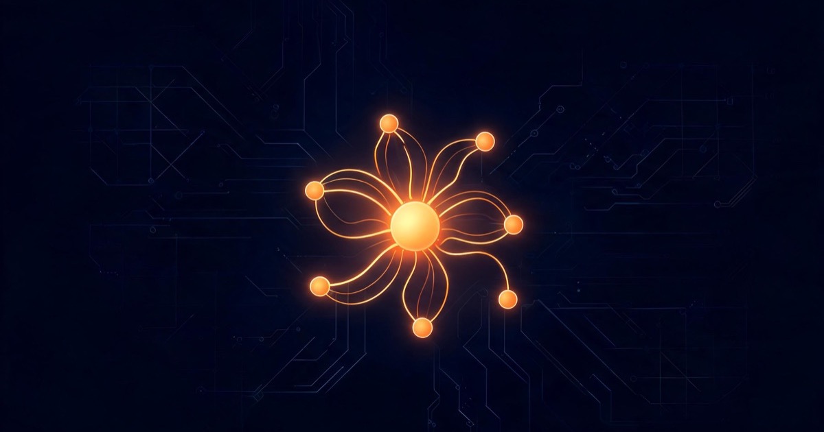 A glowing orange GoHighLevel node connected by data lines to Zapier, Make, and a custom API on a dark navy background, representing GoHighLevel integrations